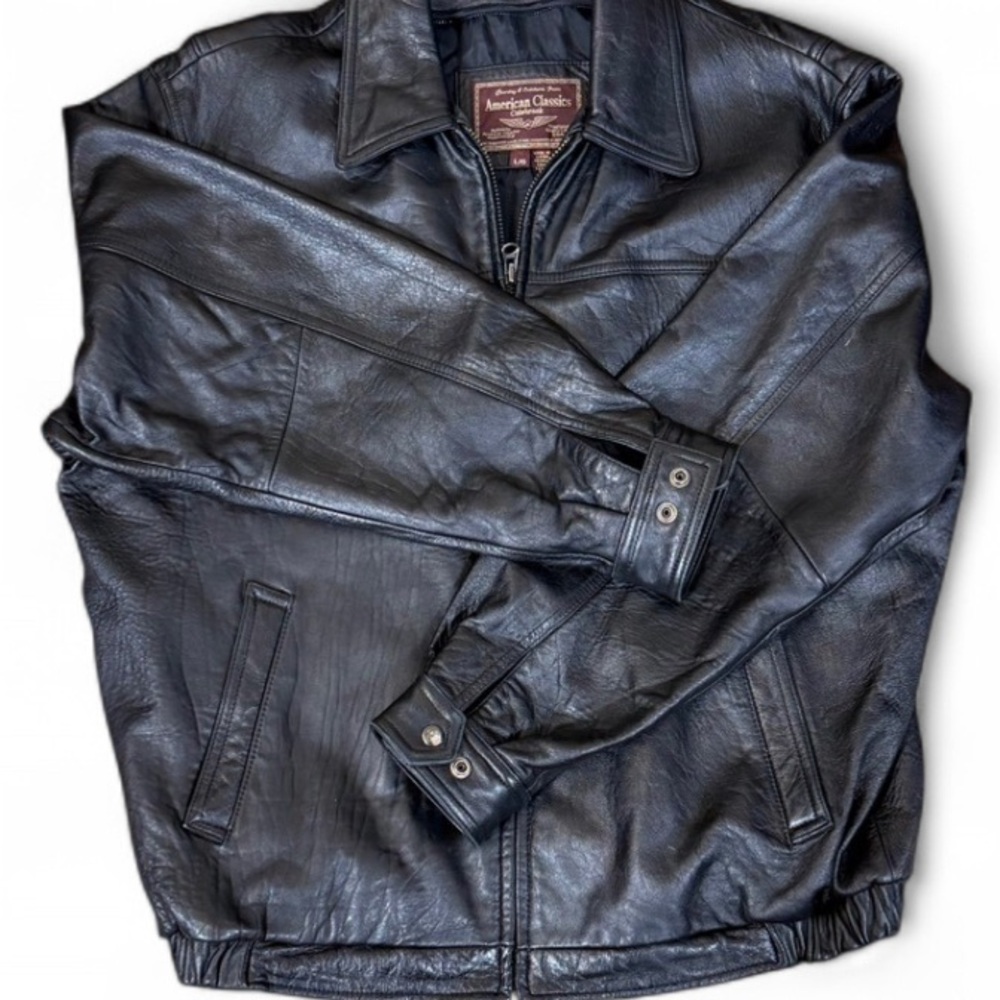 VINTAGE American classics Black Leather Jacket